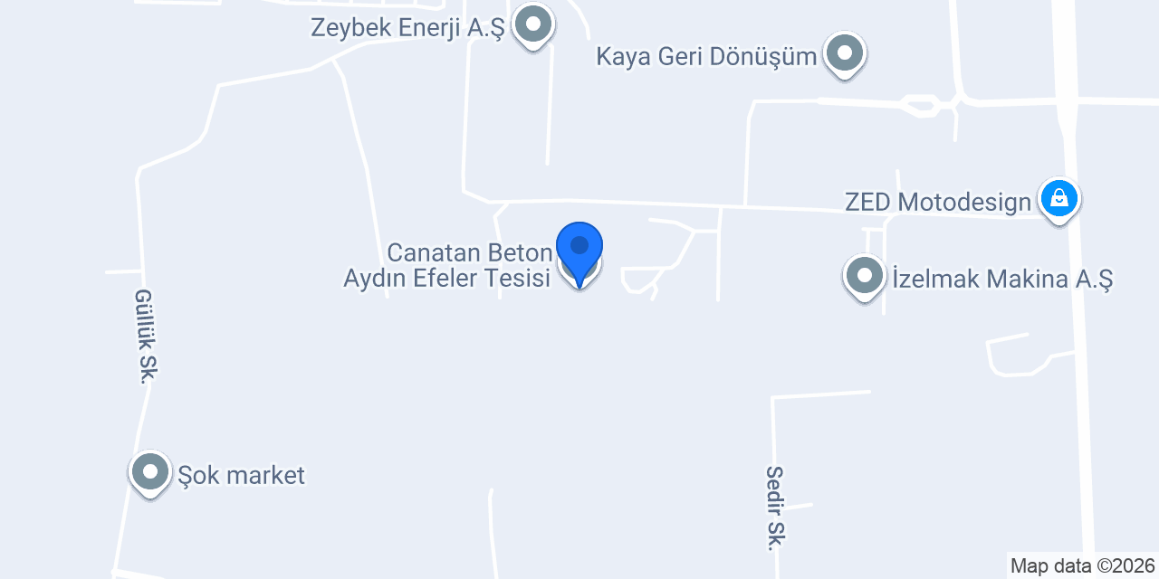 Canatan Beton Aydın Efeler Tesisi konumu