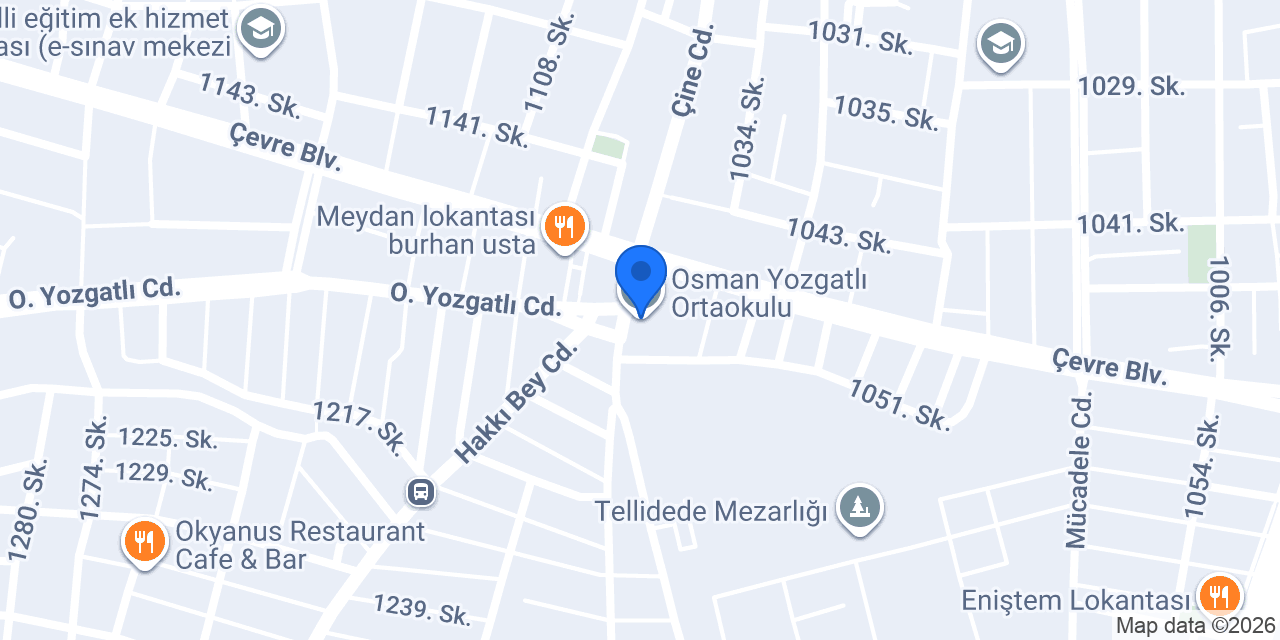 Osman Yozgatlı Ortaokulu konumu