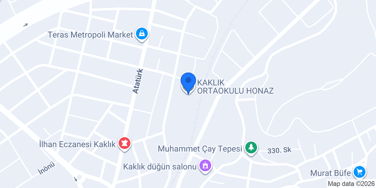 KAKLIK ORTAOKULU HONAZ konumu