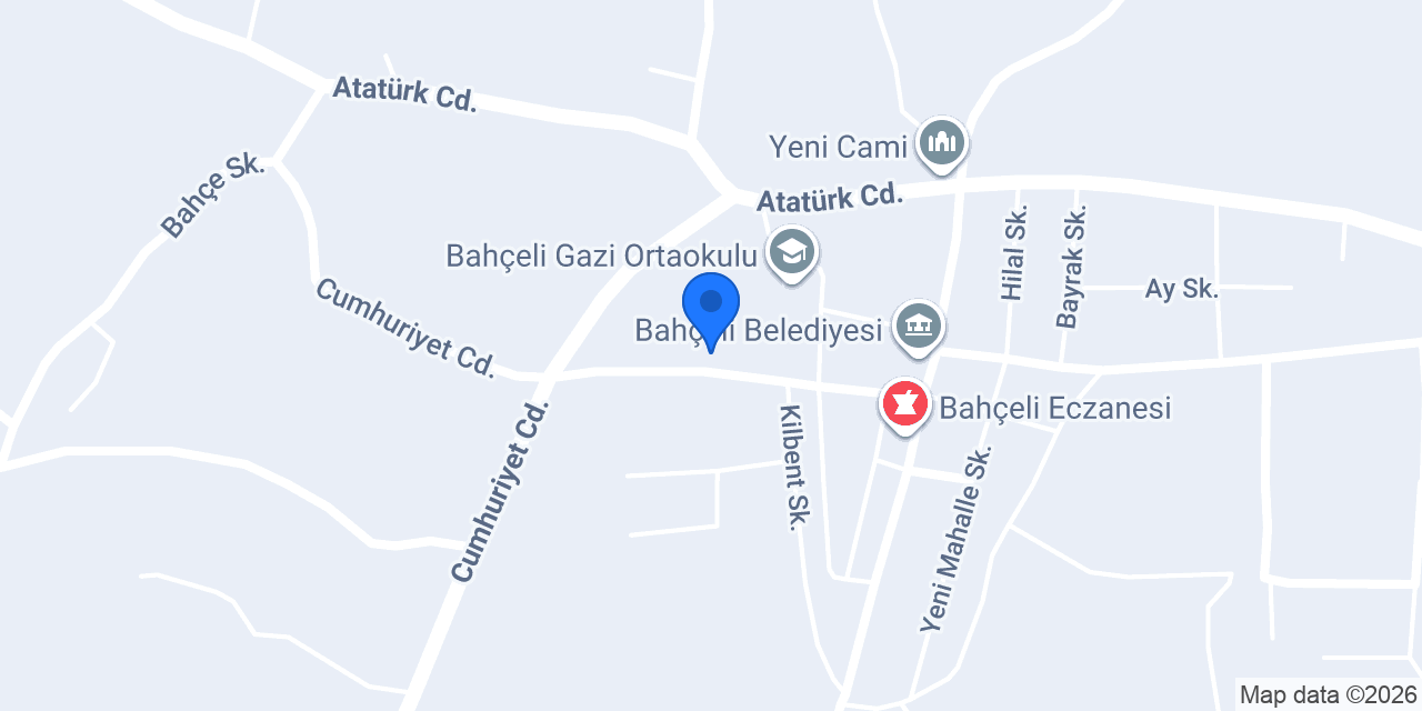 Bahçeli Gazi İlkokulu konumu