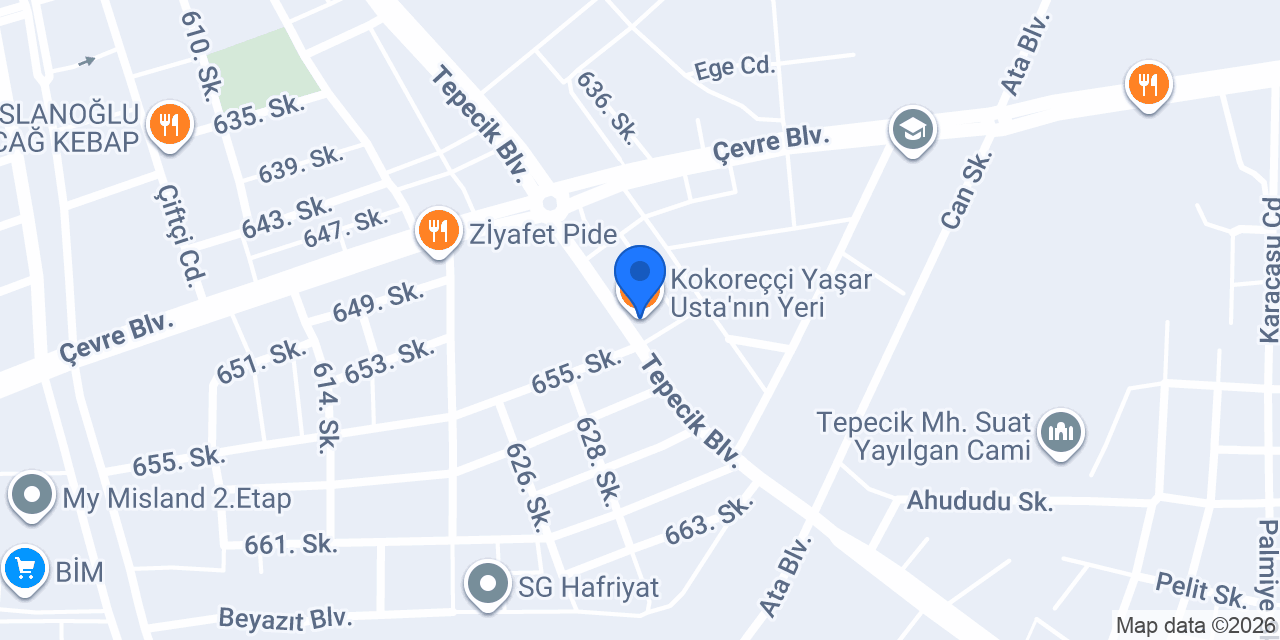 Kokoreççi Yaşar Usta'nın Yeri konumu