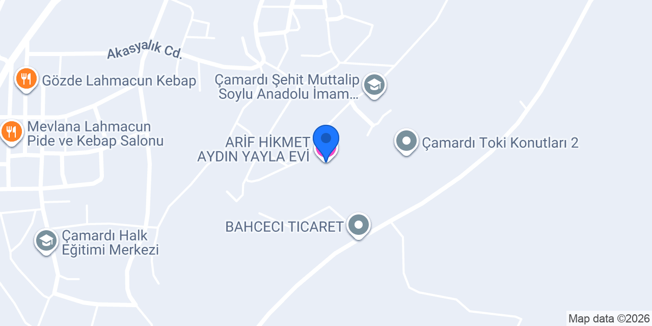 ARİF HİKMET AYDIN YAYLA EVİ konumu