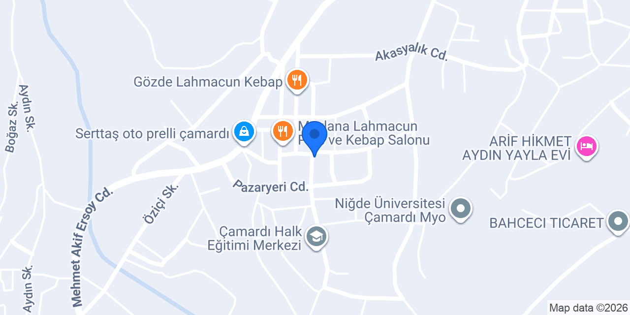 Çamardı Özlem Taksi konumu