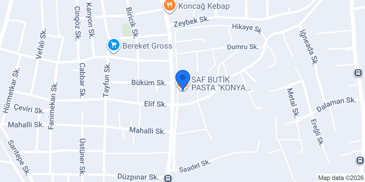 SAF BUTİK PASTA "KONYA BUTİK PASTA" konumu