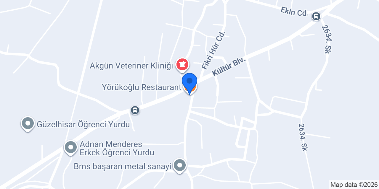 Yörükoğlu Restaurant konumu