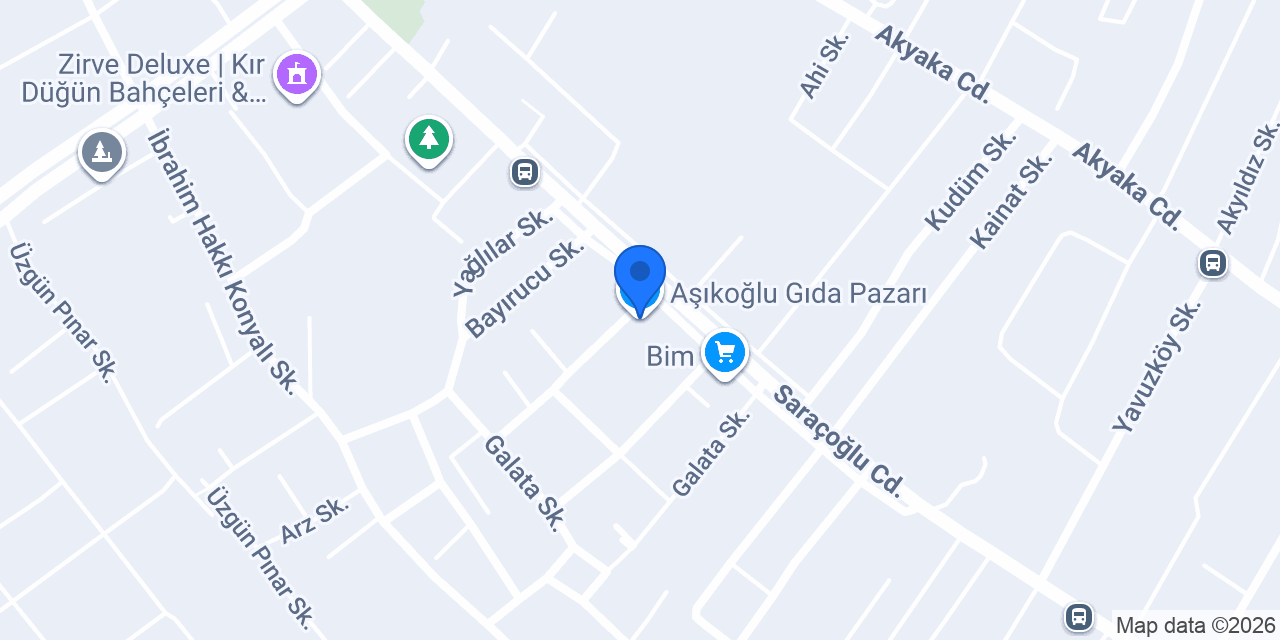 Aşıkoğlu Gıda Pazarı konumu