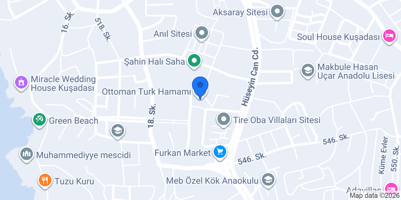 Ottoman Turk Hamamı konumu