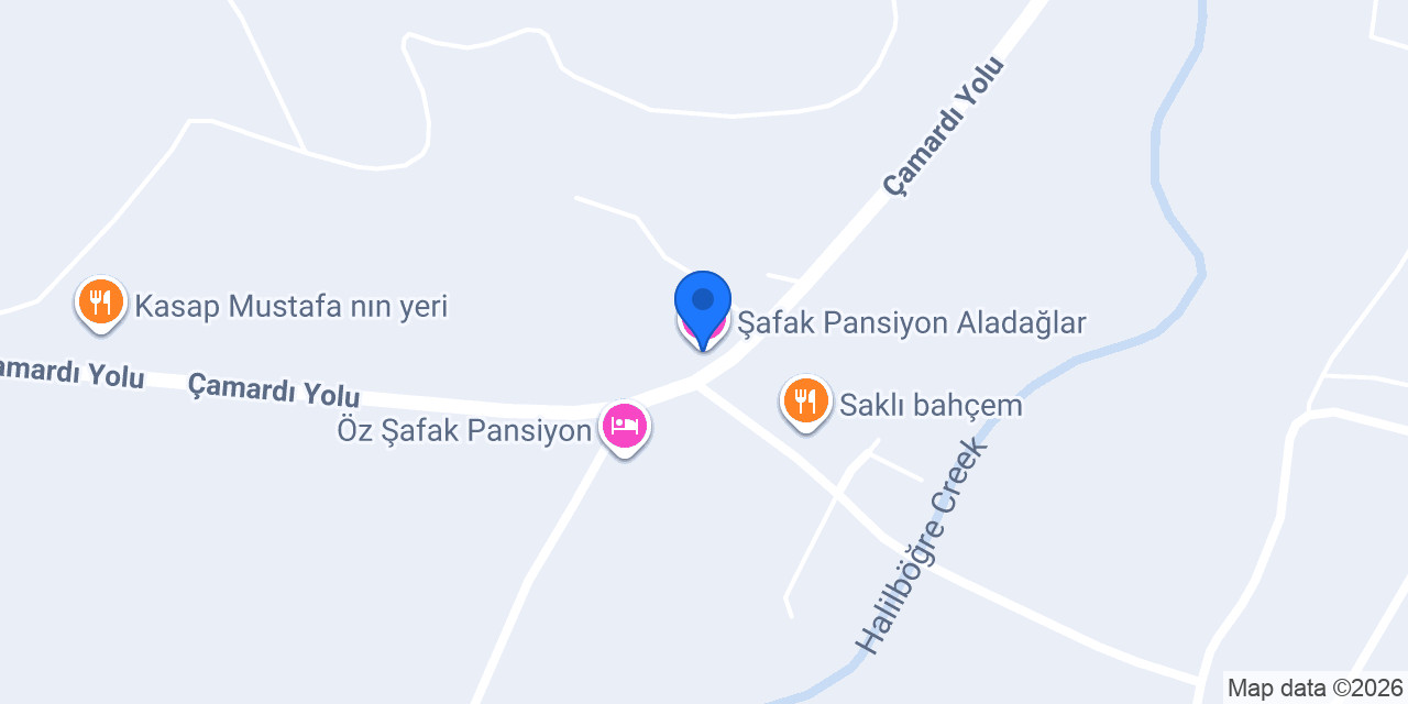 Şafak Pansiyon Aladağlar konumu