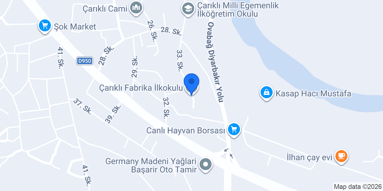 Çarıklı Fabrika İlkokulu konumu