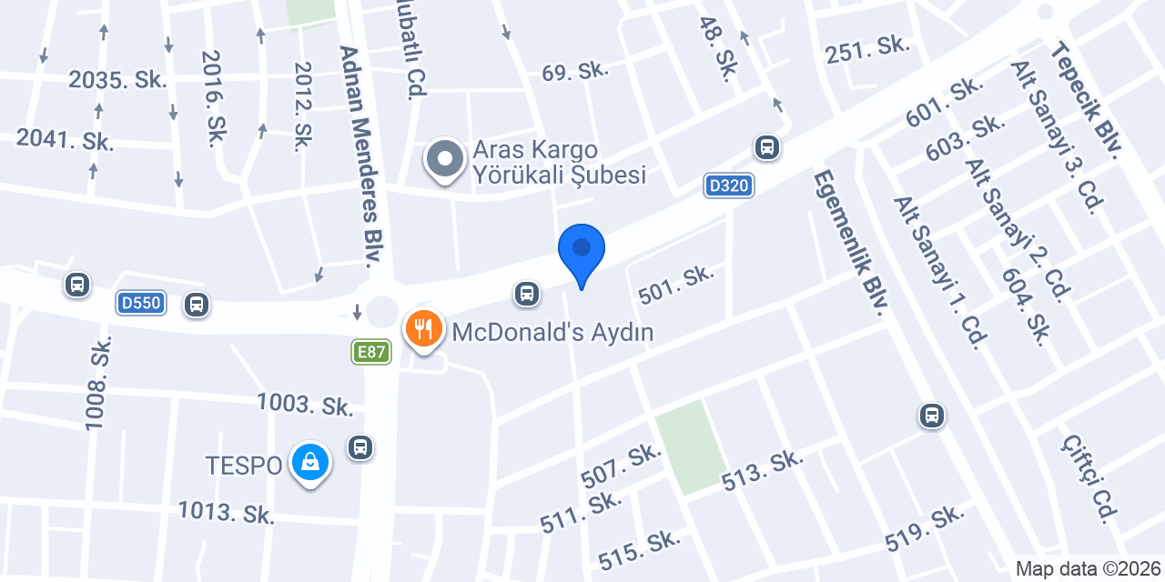 Garenta Aydın Şehir Araç Kiralama konumu