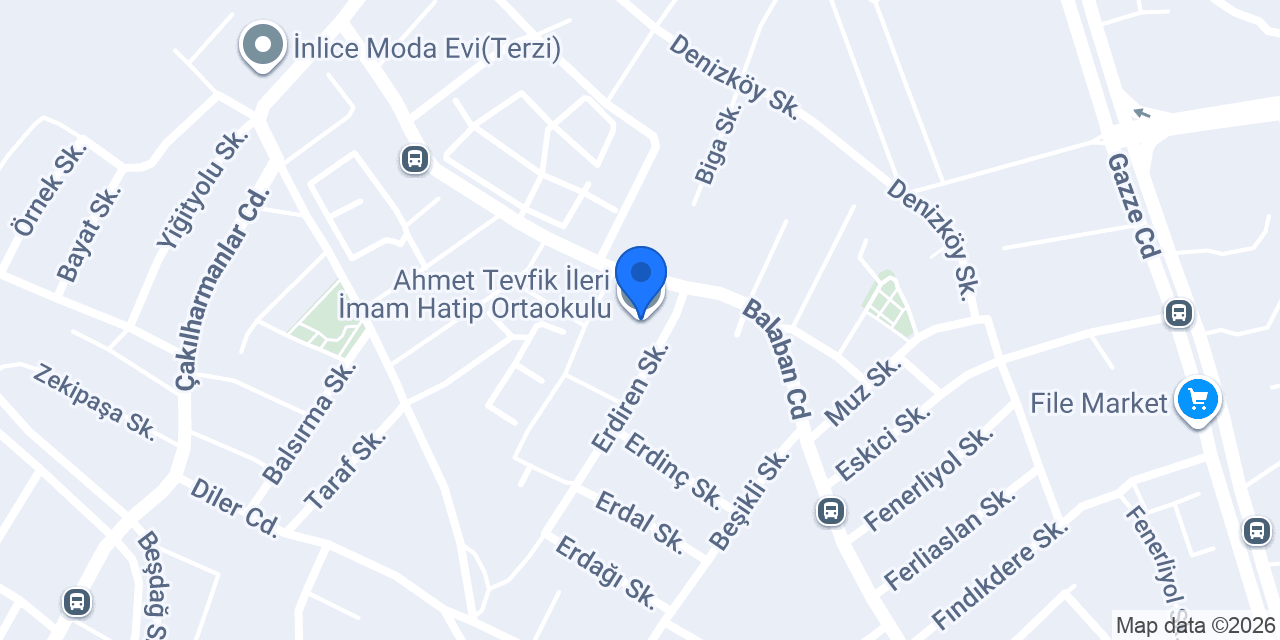 Ahmet Tevfik İleri İmam Hatip Ortaokulu konumu