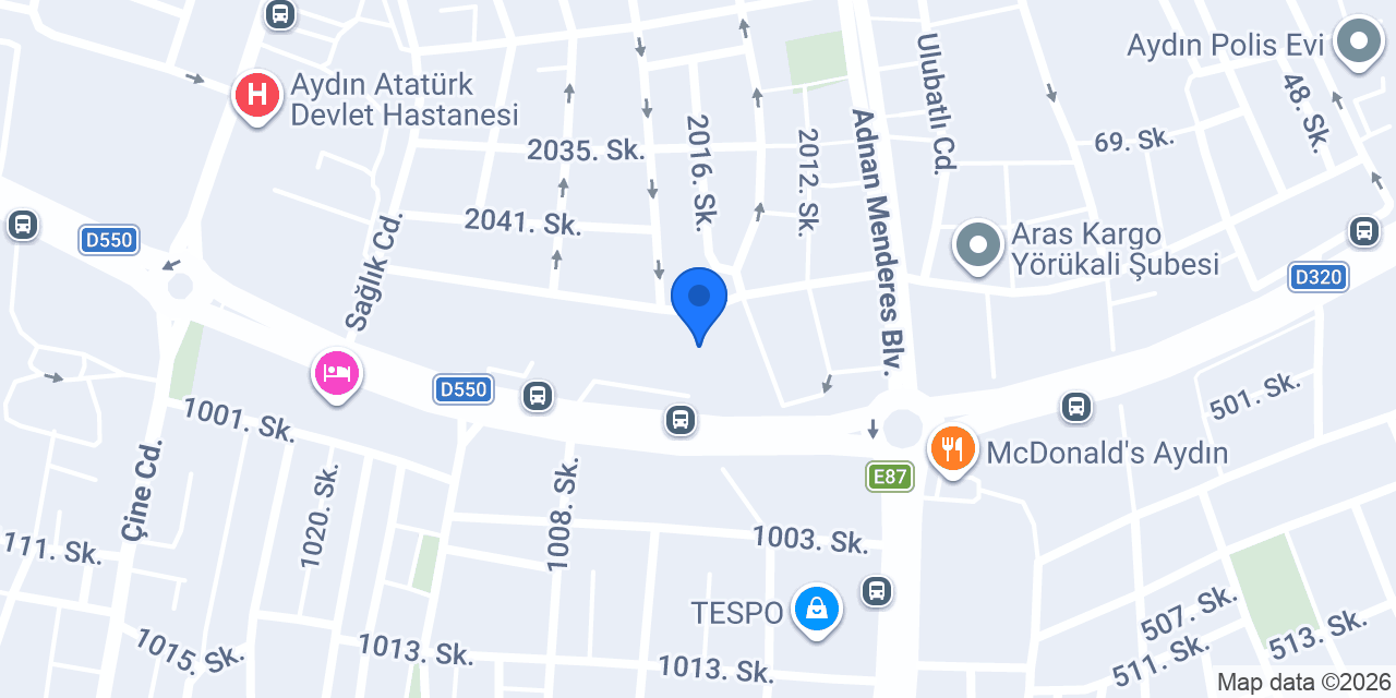Yapı Kredi - Aydın Efeler Şubesi konumu
