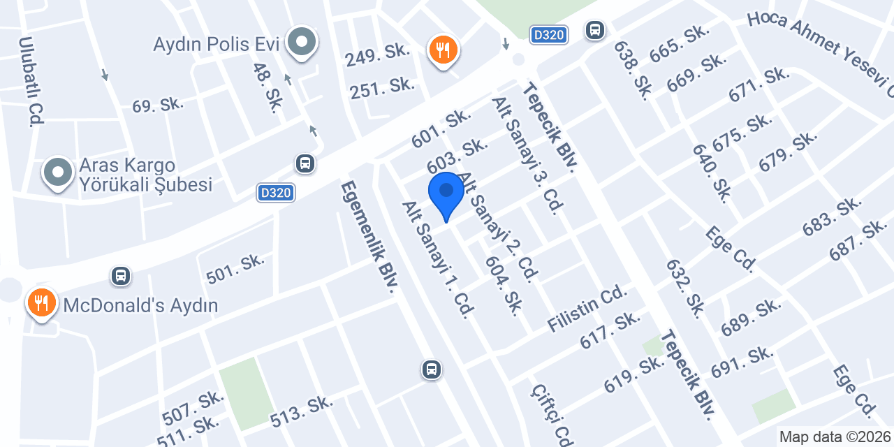 Çağlar Oto Cam konumu