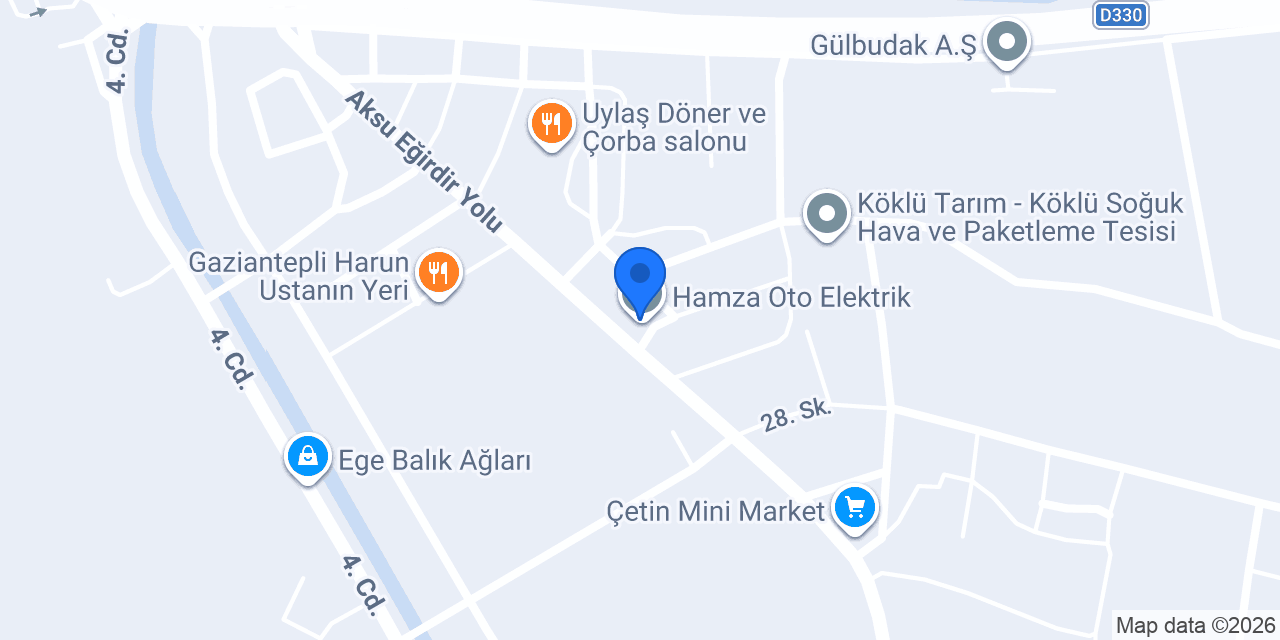 Hamza Oto Elektrik konumu