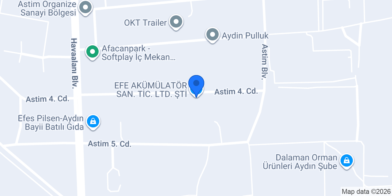 EFE AKÜMÜLATÖR SAN. TİC. LTD. ŞTİ. konumu