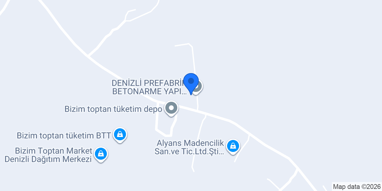 DENİZLİ PREFABRİK BETONARME YAPI ELEMANLARI konumu