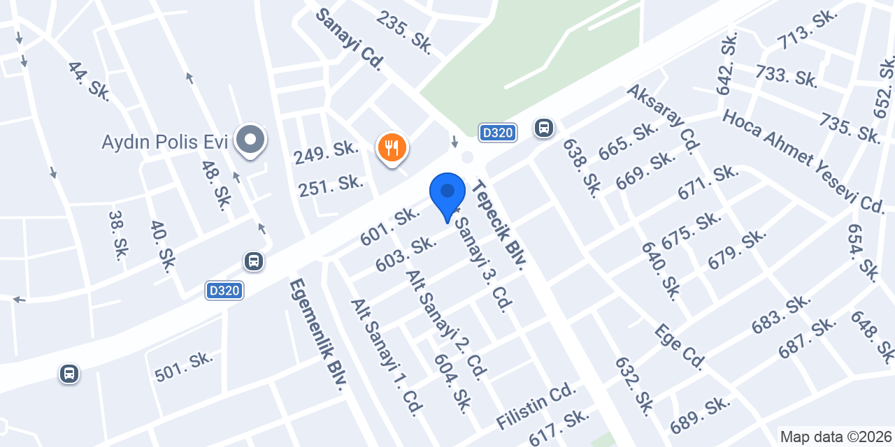 YÜCEL OTOMOTİV konumu