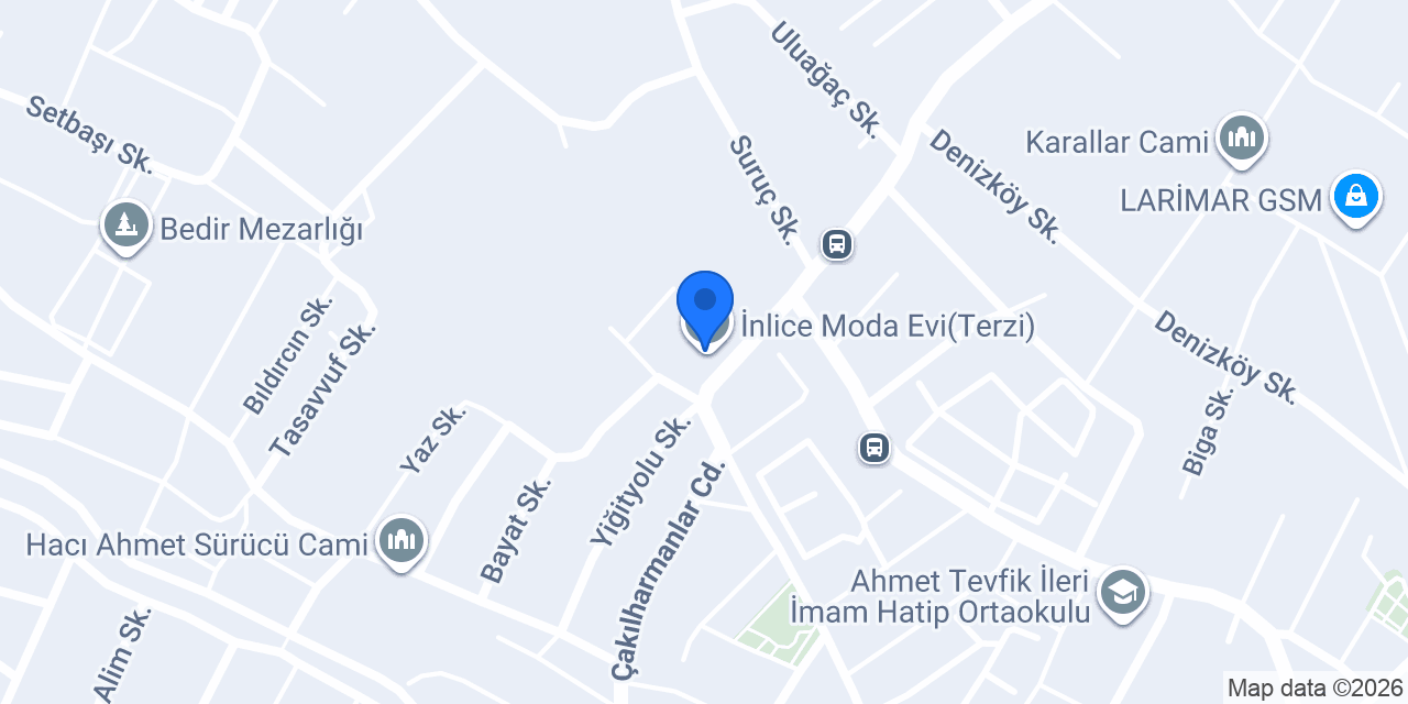 İnlice Moda Evi(Terzi) konumu