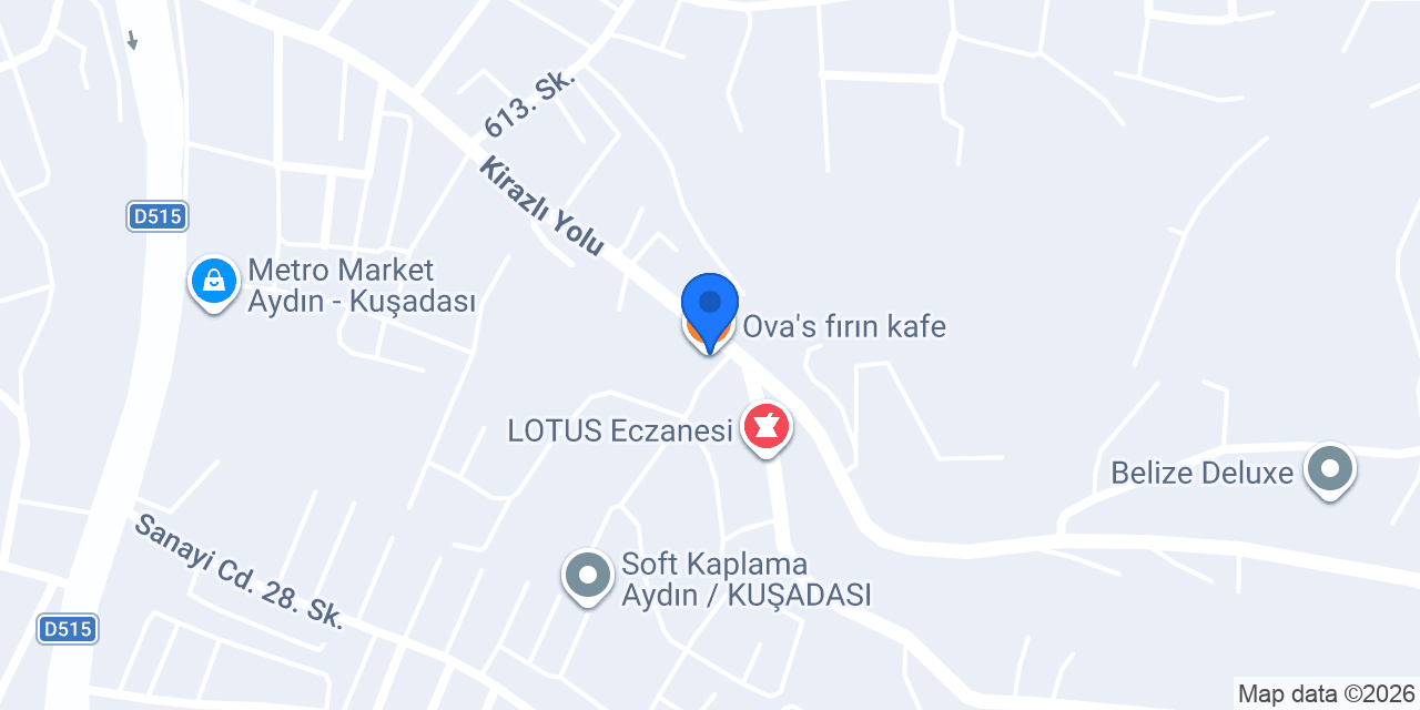 Ova's fırın kafe konumu