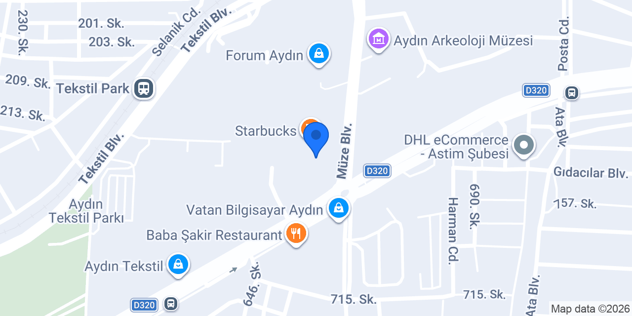 Fabrika Aydın Forum Avm konumu