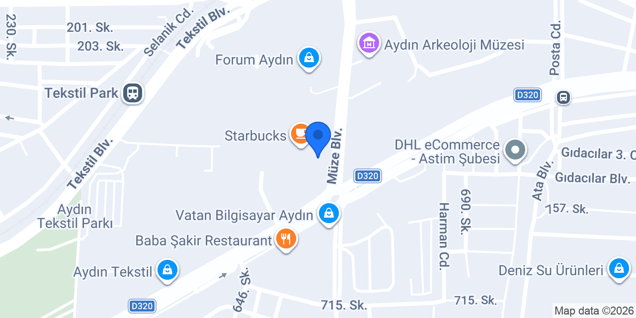 Şekerbank Aydın Forum konumu