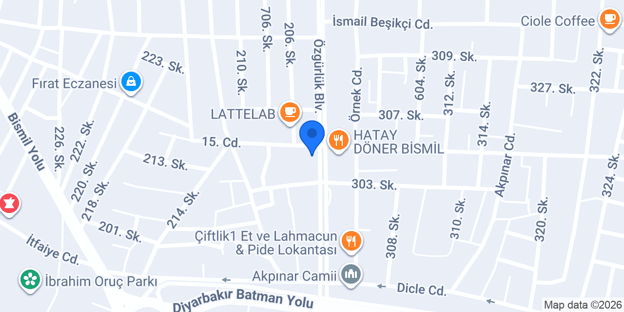 VakıfBank Bismil Şubesi konumu