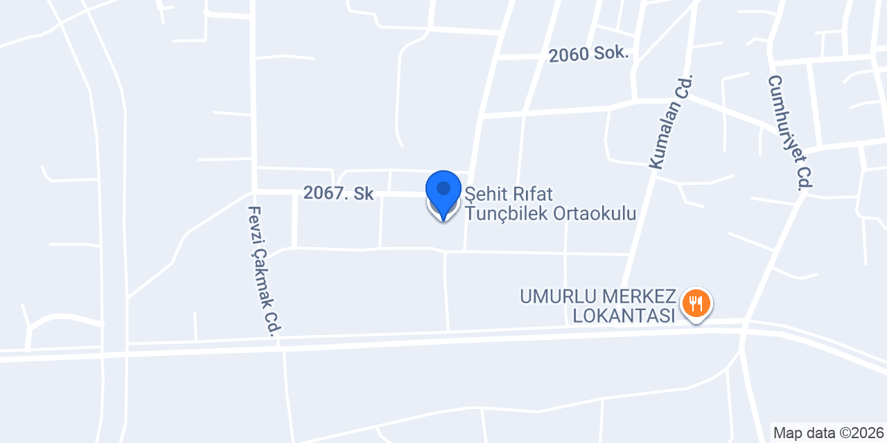 Şehit Rıfat Tunçbilek Ortaokulu konumu