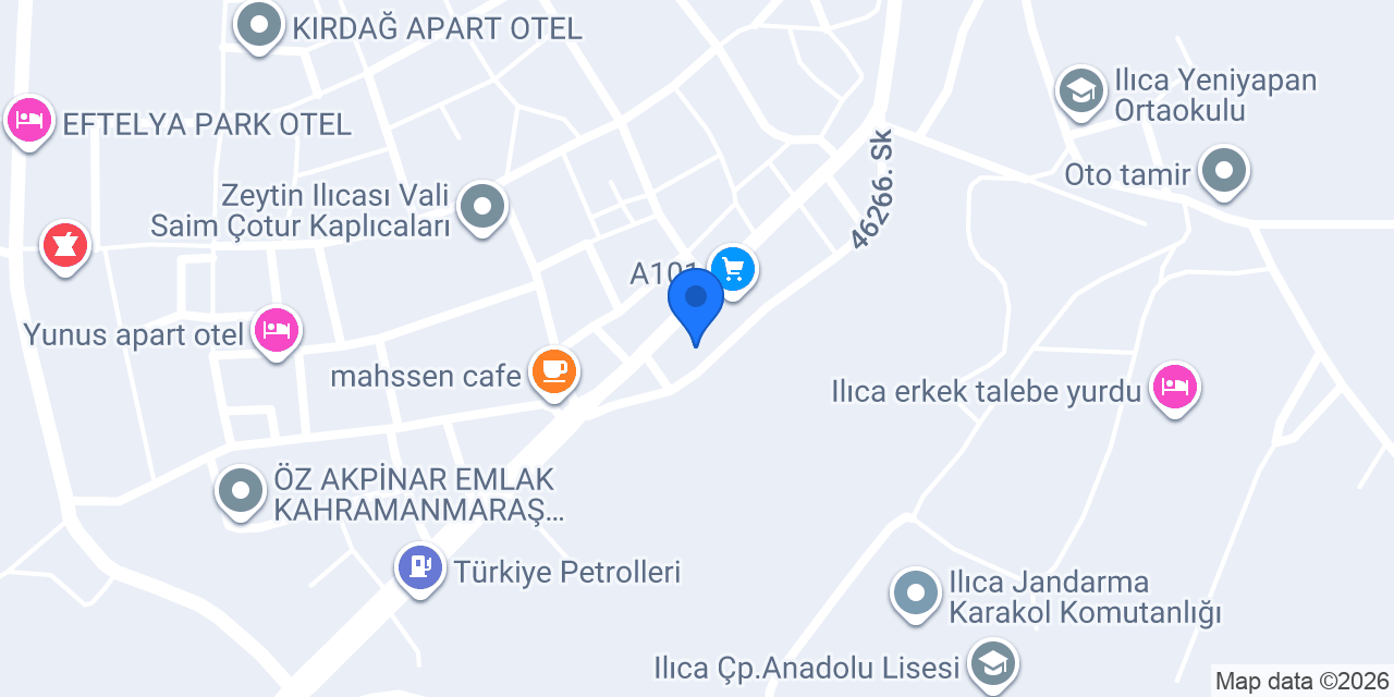 Yılmaz Apart Otel konumu