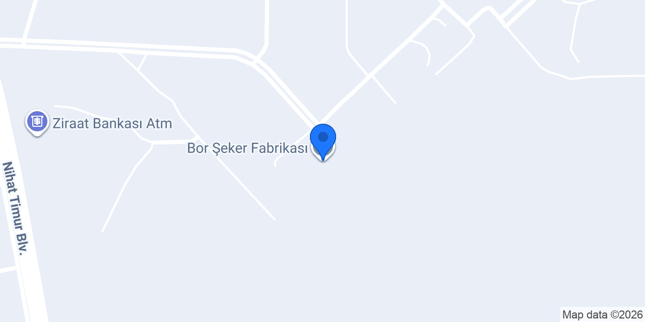 Bor Şeker Fabrikası konumu