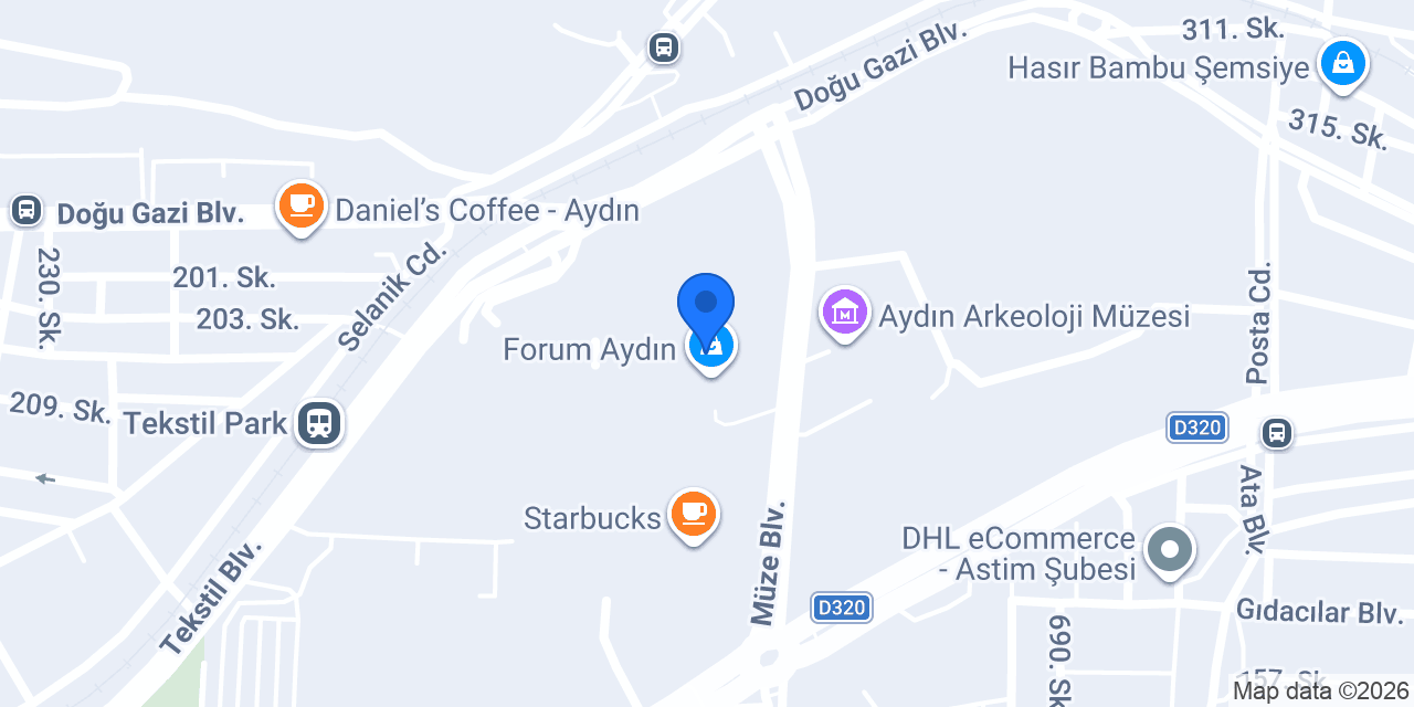 Hatemoğlu Forum Aydın AVM konumu