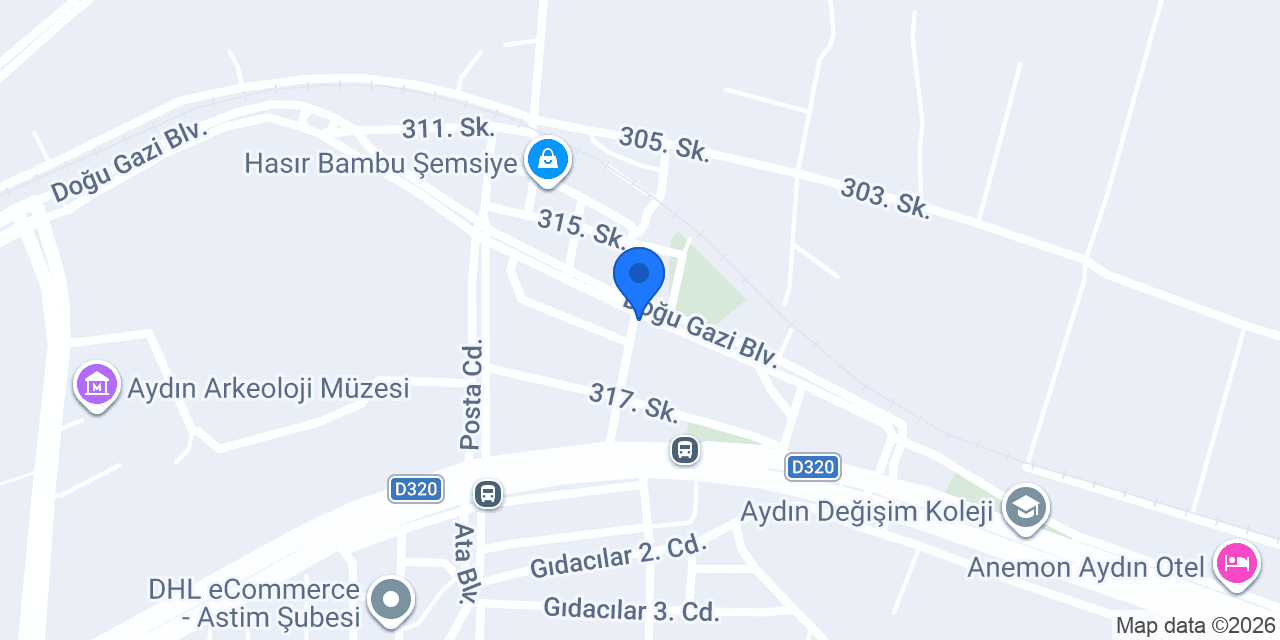 Yanar Bambu Hasır Dekorasyon konumu