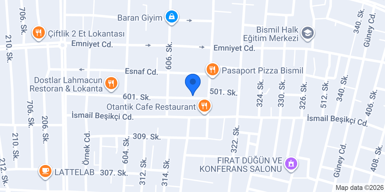Bismil Can Kitabevi ve Sahafçısı konumu