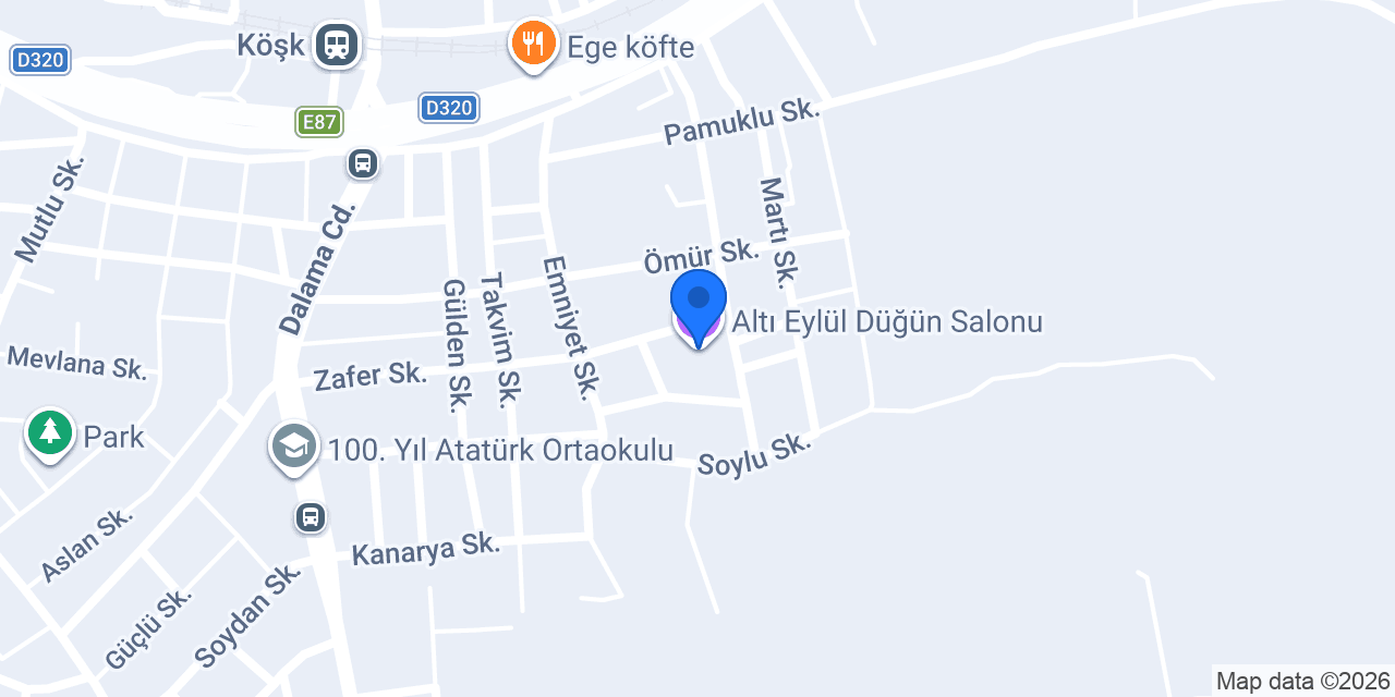 Altı Eylül Düğün Salonu konumu