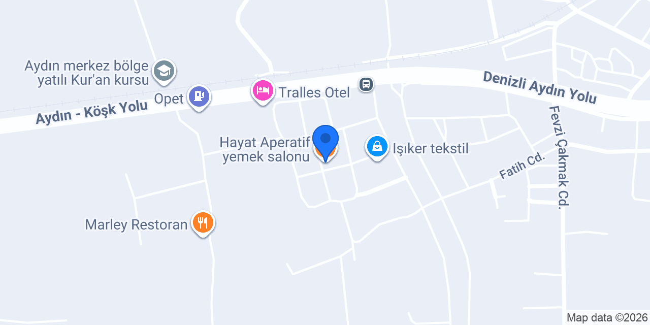 Hayat Aperatif yemek salonu konumu