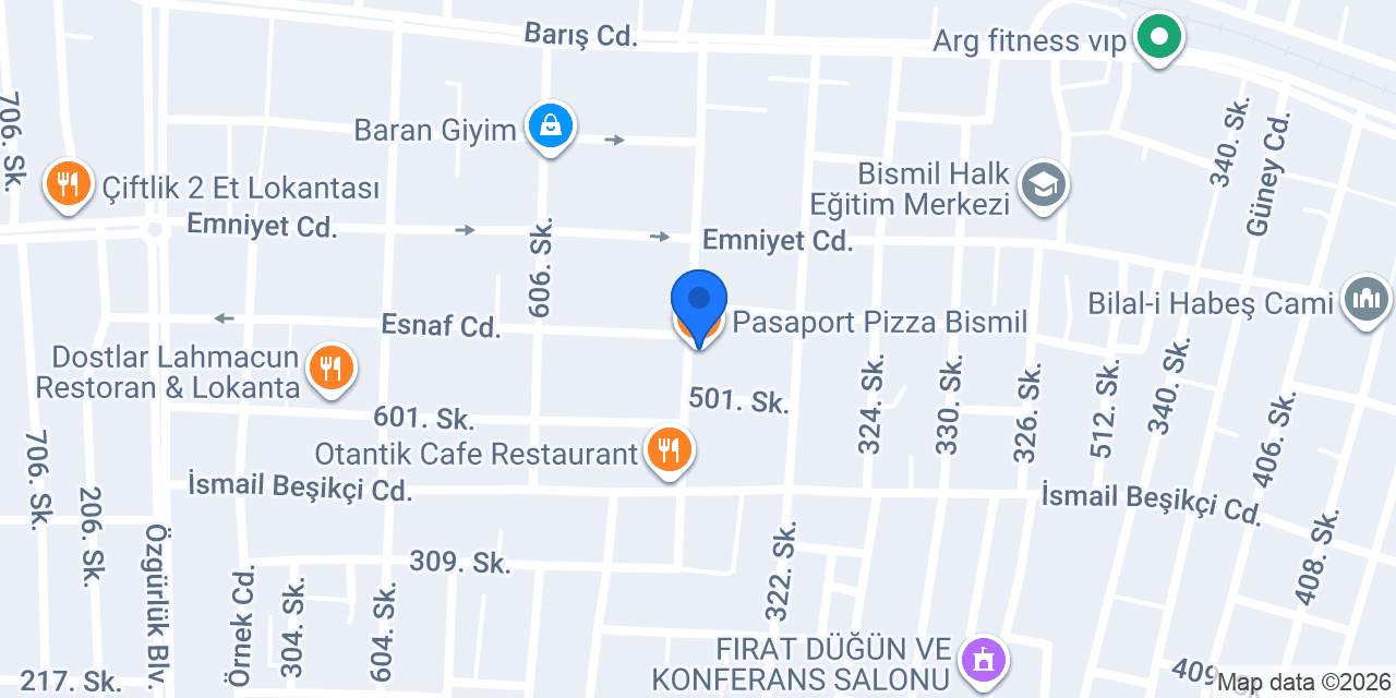 Pasaport Pizza Bismil konumu