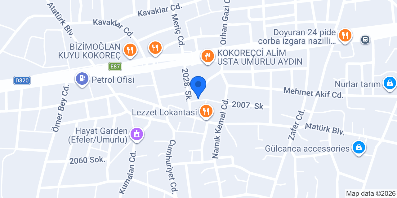 Bambi Yatak - Öz Onur Ticaret konumu