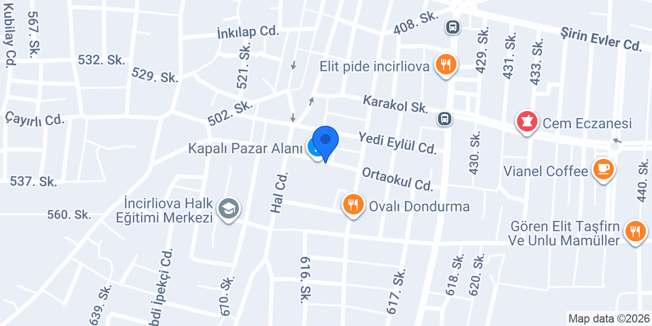 Yavaş Aperatif konumu