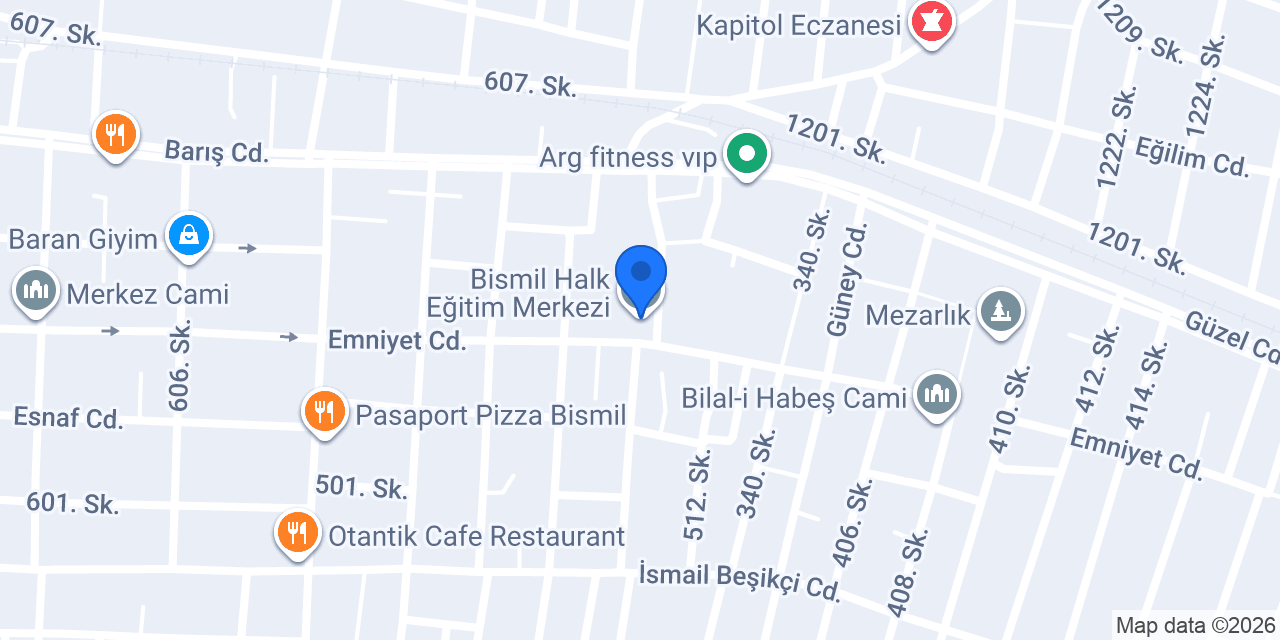Bismil Halk Eğitim Merkezi konumu