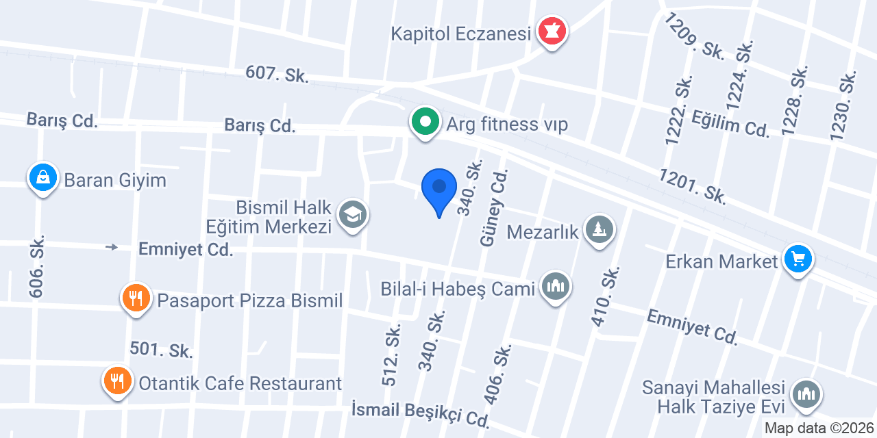 Bismil İlçe Emniyet Müdürlüğü konumu