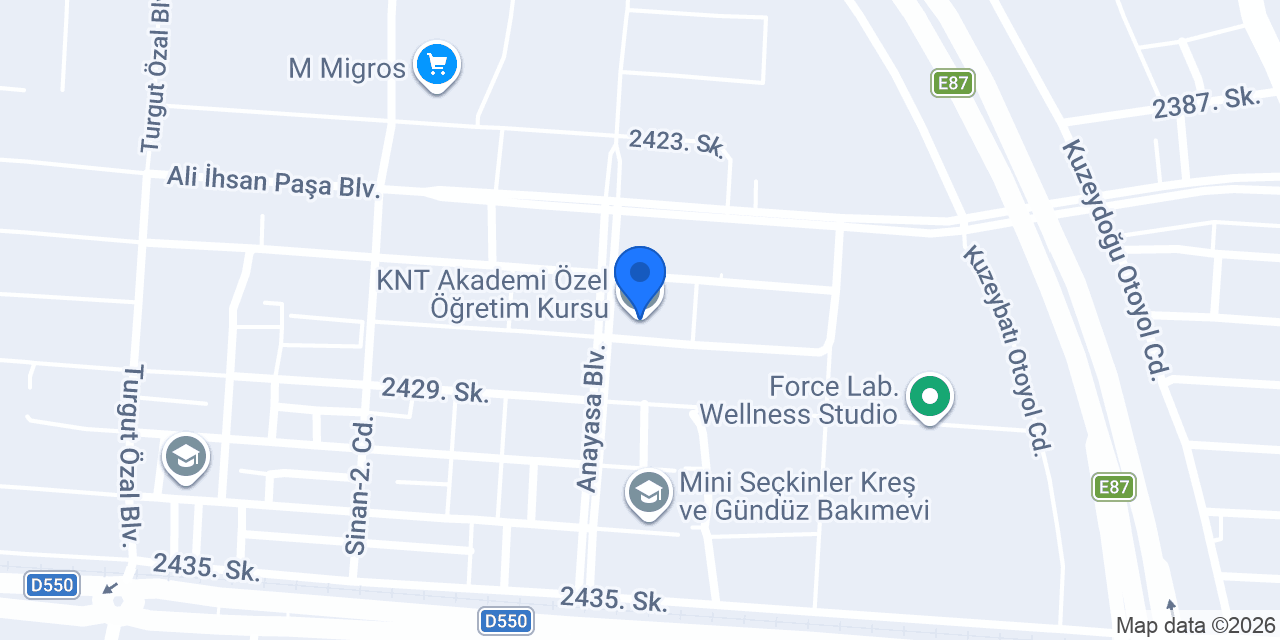 KNT Akademi Özel Öğretim Kursu konumu
