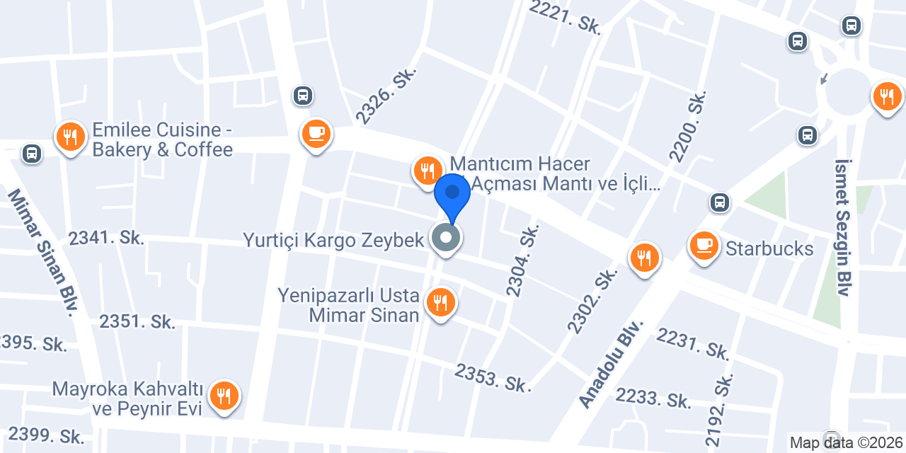 Aydın Özen Pide Mimar Sinan Şubesi konumu