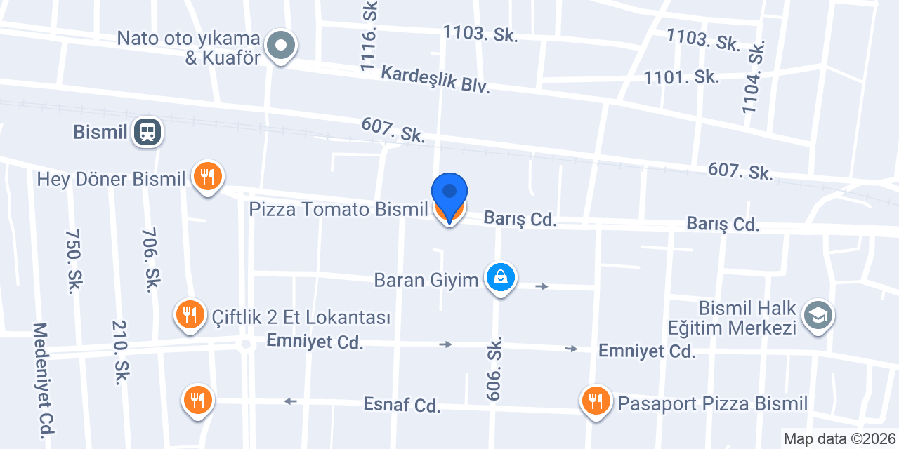 Pizza Tomato Bismil konumu