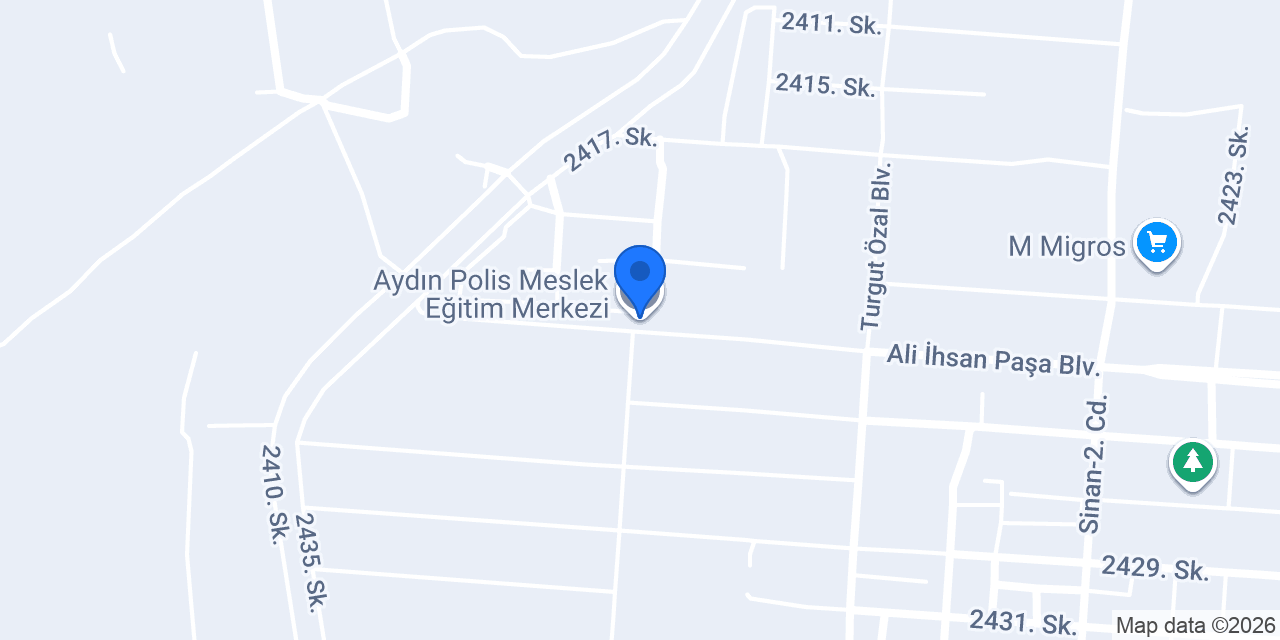 Aydın Polis Meslek Eğitim Merkezi konumu
