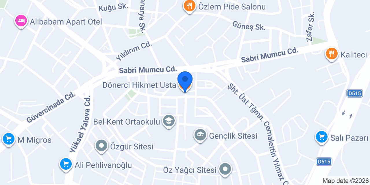 Dönerci Hikmet Usta konumu