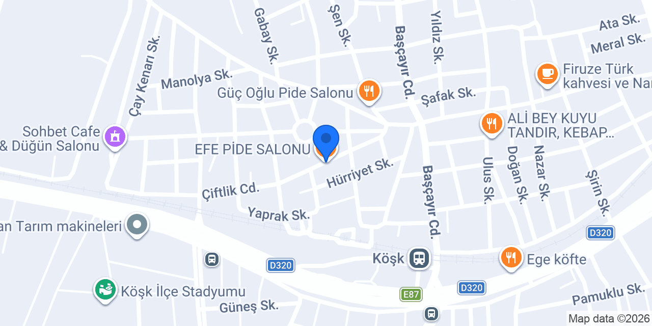 EFE PİDE SALONU konumu