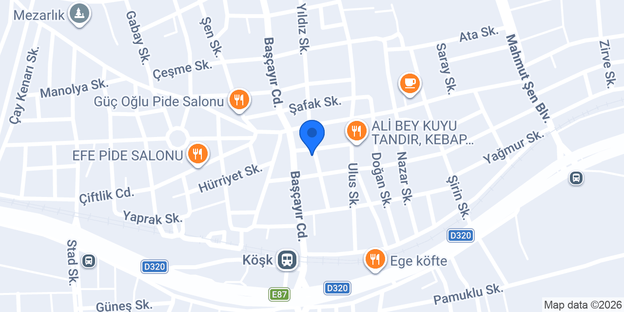 Ziraat Bankası Köşk Şubesi konumu