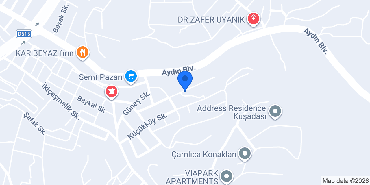 Kuşadası Tüpçü konumu