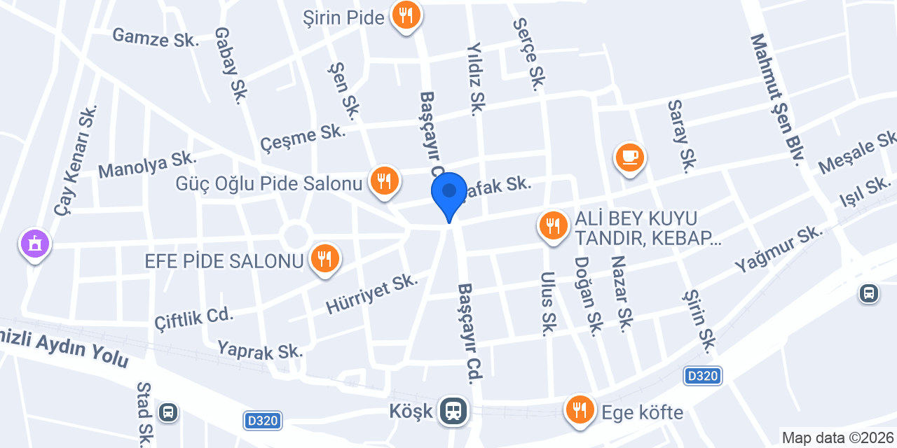 Özel Efeler Sürücü Kursu Köşk konumu