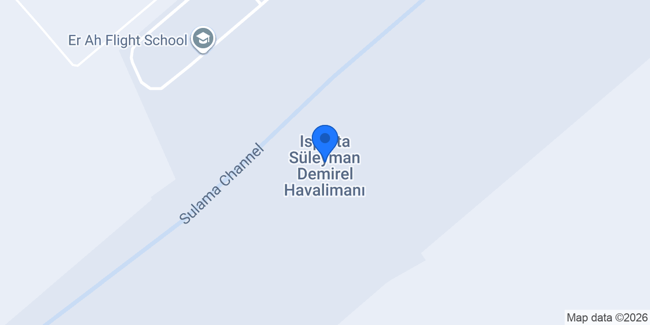 Isparta Süleyman Demirel Havalimanı konumu