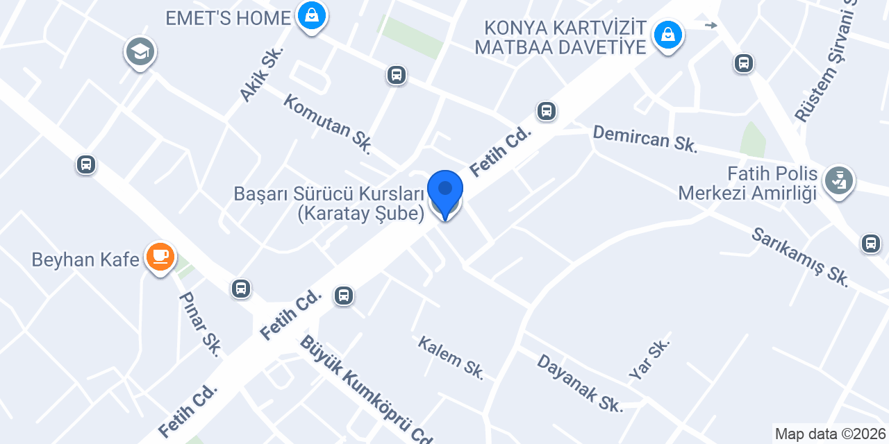Başarı Sürücü Kursları (Karatay Şube) konumu